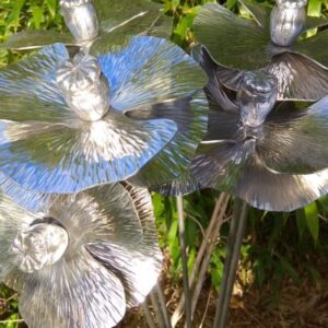 Aluminiumart aluminium poppy large metal aluminium flower garden ornament 1