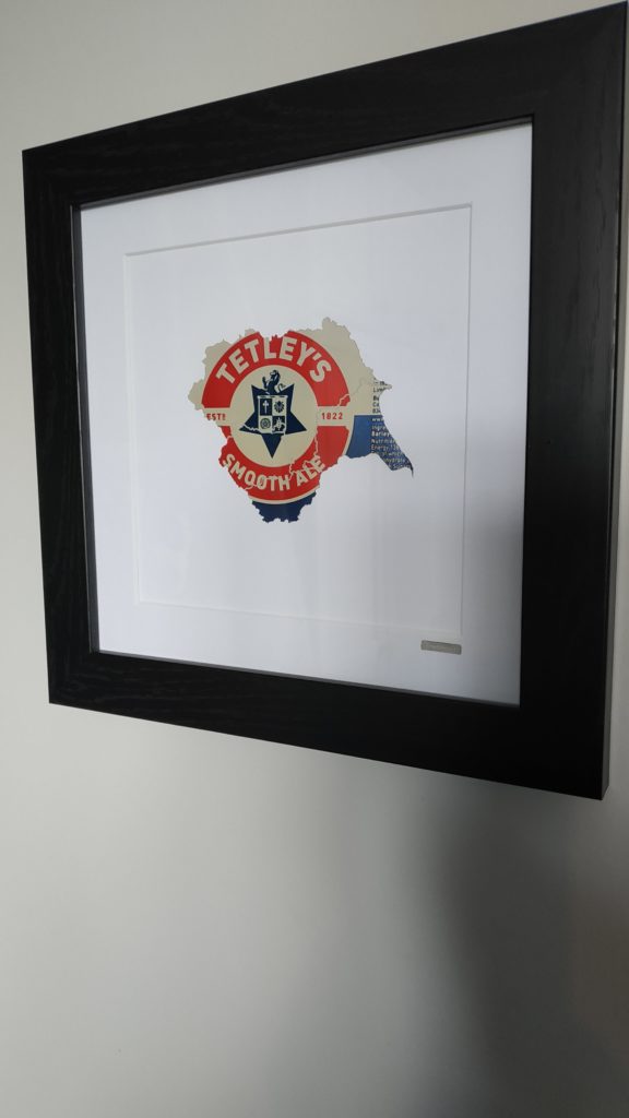 Aluminiumart aluminium can map county framed Yorkshire Tetley 1