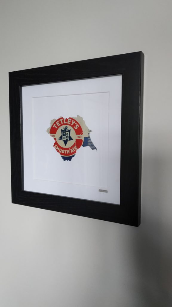 Aluminiumart aluminium can map county framed Yorkshire Tetley 2